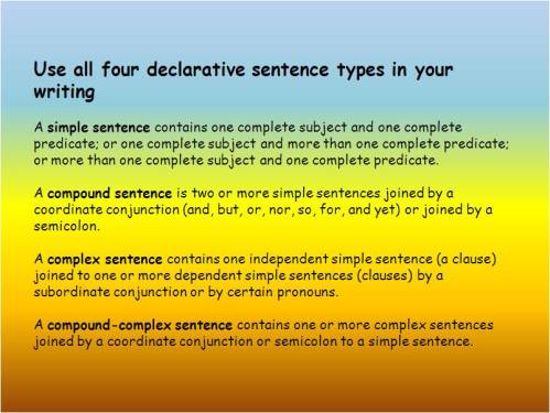 four declarative sentence types