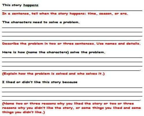 Form fill-in-the-blanks book report