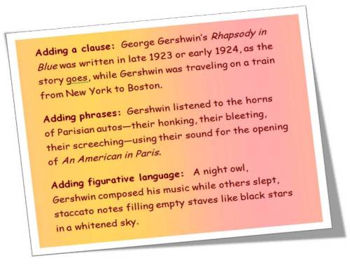 three examples of expanded sentences