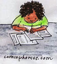 student writing test answer